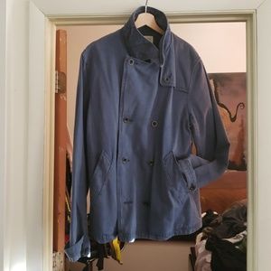 Blue trench coat